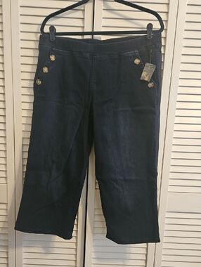 Belle by Kim Gravel Denim Wide Leg Crop Pant